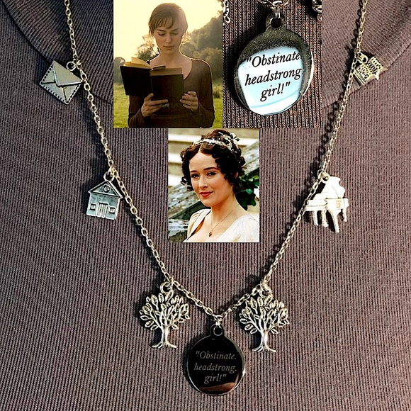 Hand Crafted Jewelry - Elizabeth Bennet's Necklace Handmade Pride and Prejudice Jane Austen Charms
